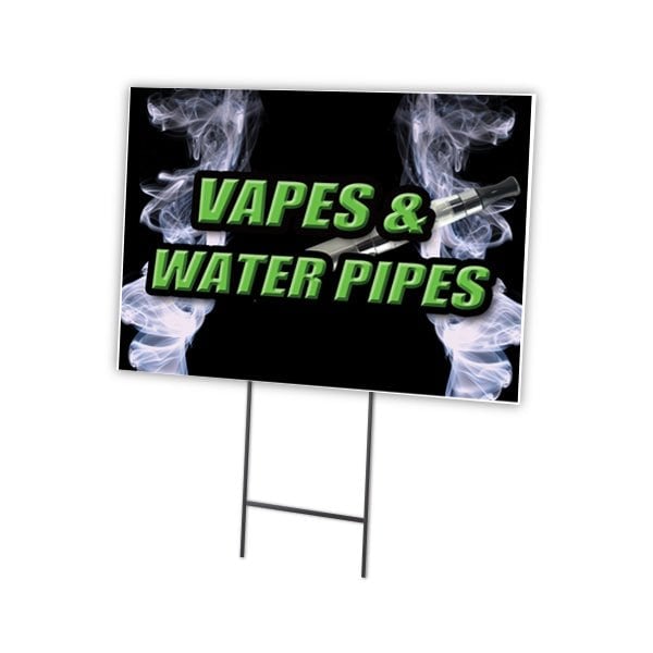 Vapes & Water Pipes Yard Sign & Stake outdoor plastic coroplast window